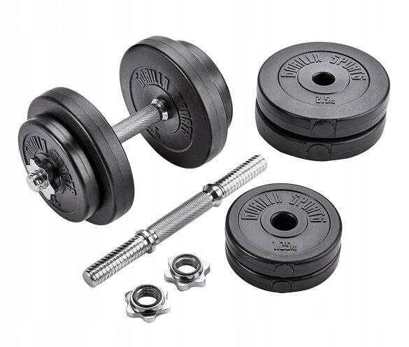 Zestaw hantli 2x10kg bitumiczne regulowane 20 kg 31 mm 7/7
