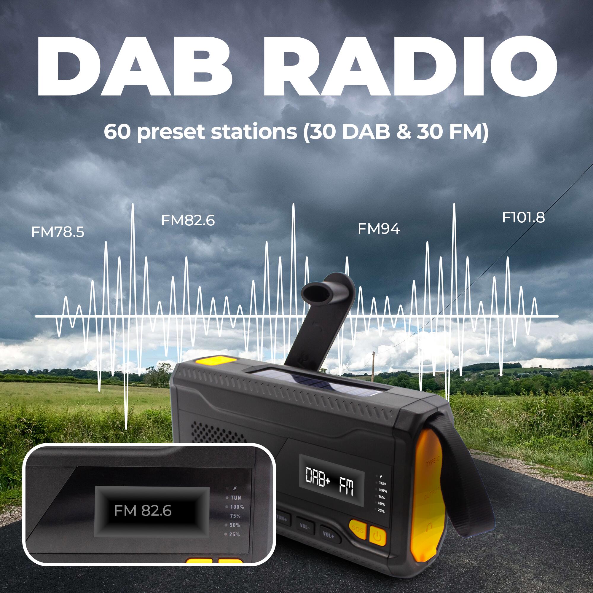 Noodradio - Zonneenergie - DAB+/FM Radio - Zaklamp - Powerbank 2000mAh - SCD2033 3/7