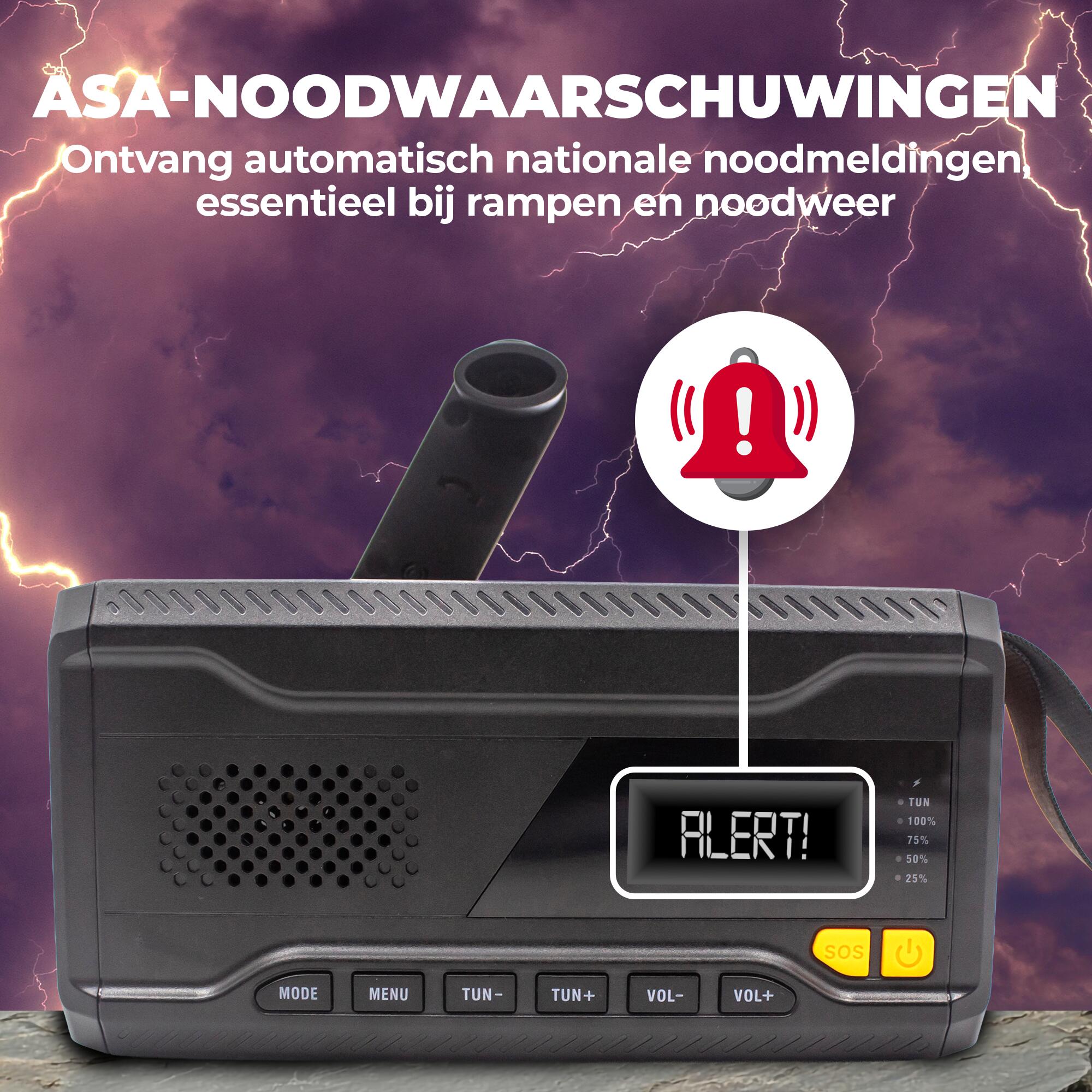 Noodradio - Zonneenergie - DAB+/FM Radio - Zaklamp - Powerbank 2000mAh - SCD2033 2/7