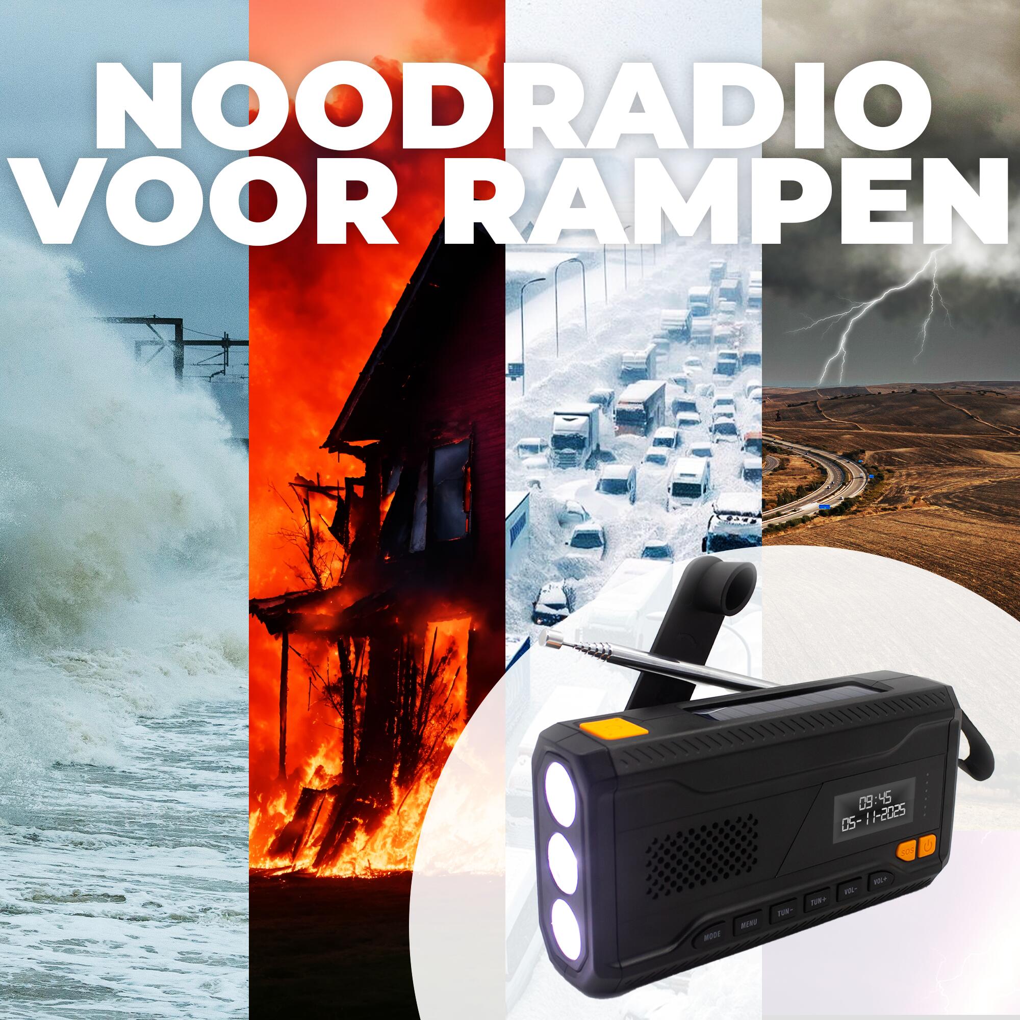 Noodradio - Zonneenergie - DAB+/FM Radio - Zaklamp - Powerbank 2000mAh - SCD2033 7/7