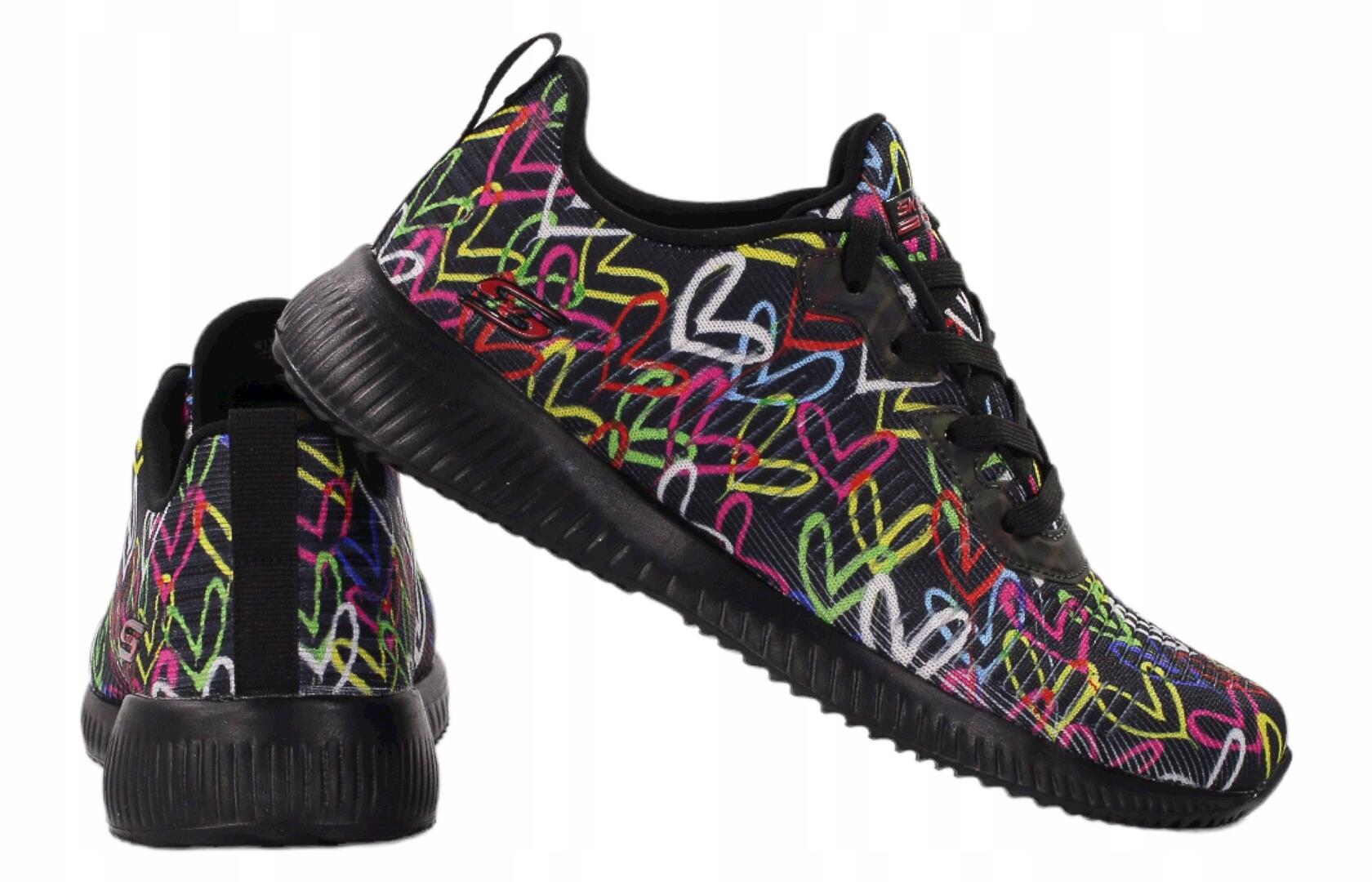 Buty na co dzień damskie SKECHERS BOBS SQUAD sportowe ozdobne 3/4