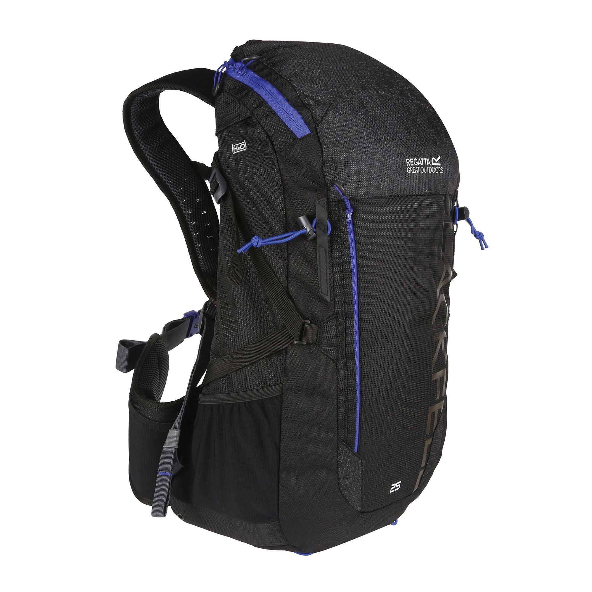 Blackfell III Rucksack 25 Liter Damen und Herren Schwarz/Königsblau 3/4