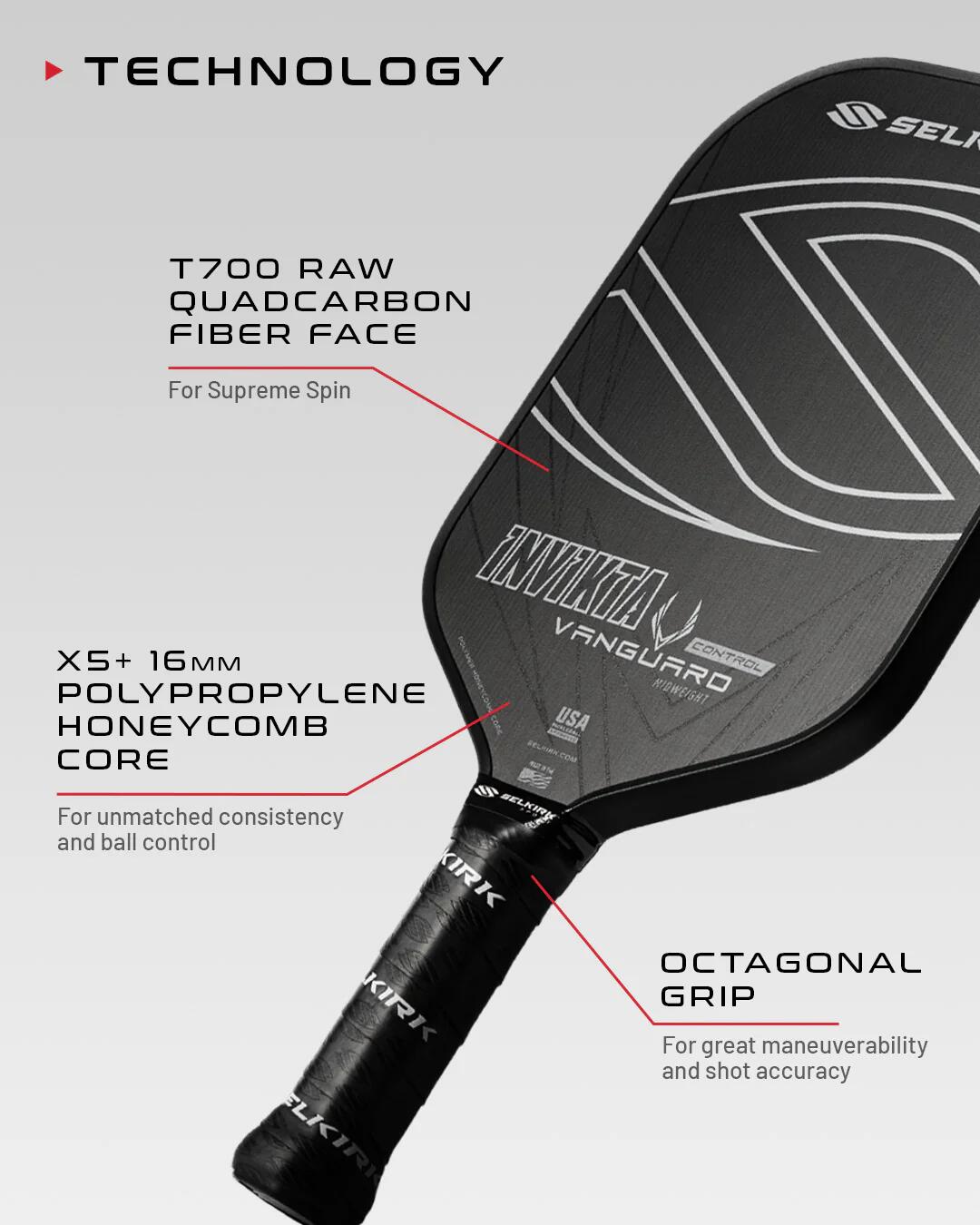 Vanguard Control Epic Pickleball Paddle 7/7