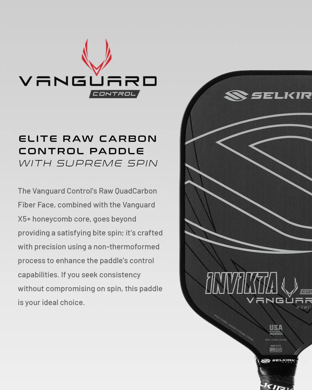 Vanguard Control Epic Pickleball Paddle 5/7