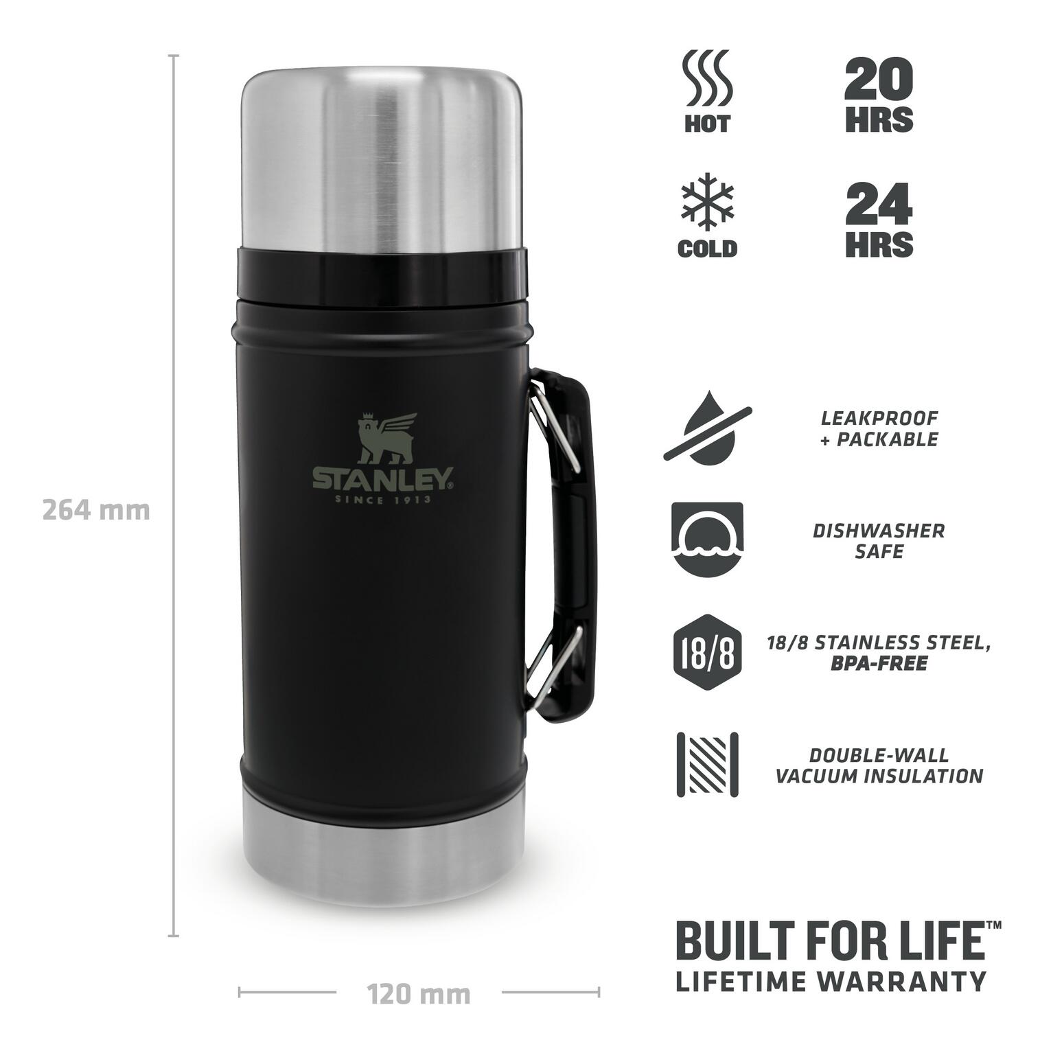 Boîte Alimentaire Isotherme Inox 0,94L - Trek - Vélo - Couvercle Qui Sert De Bol 2/8