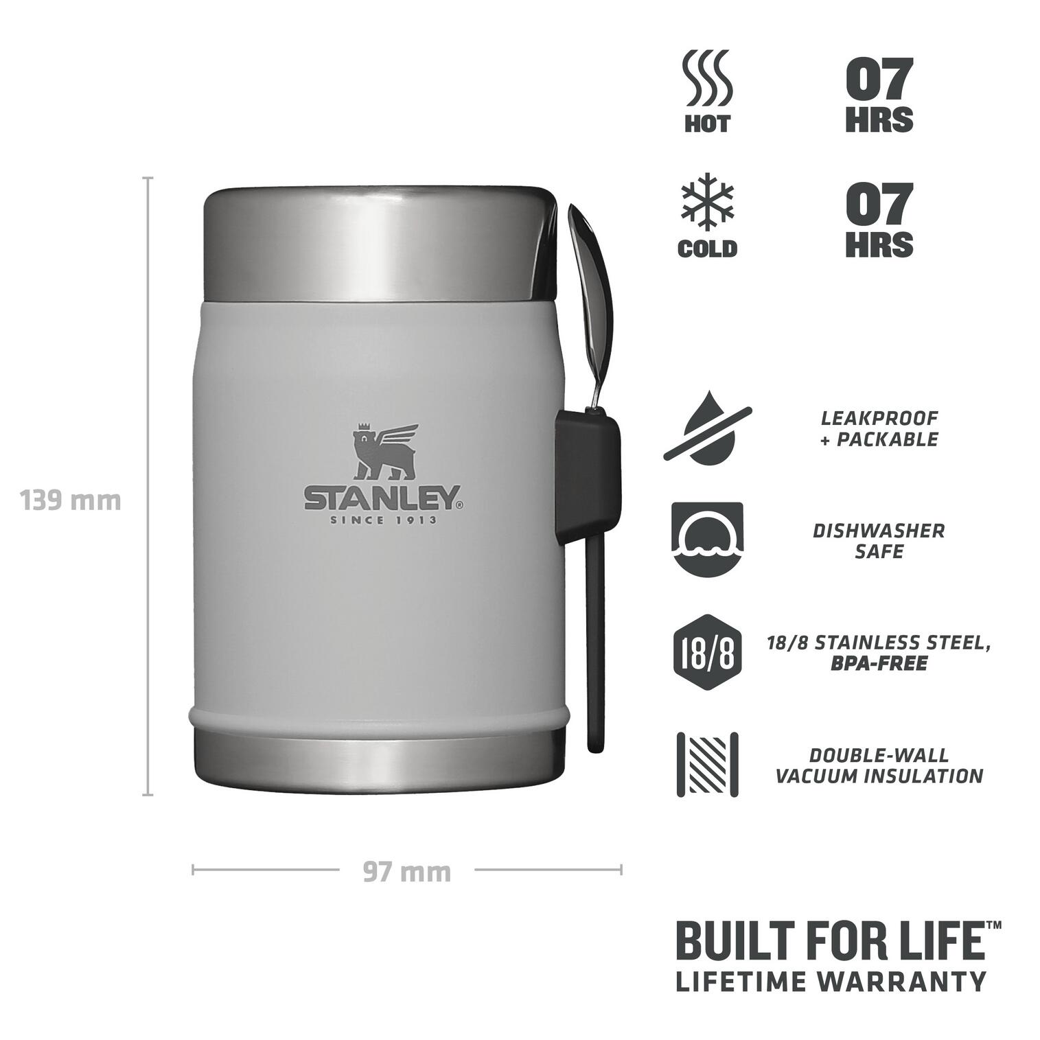 Boîte Alimentaire Isotherme Inox 0,4L - Trek Vélo Camping + Cuillère-Fourchette 2/8
