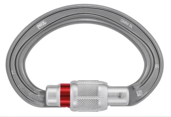 Mousqueton PETZL OMNI SCREW-LOCK demi-ronde aluminium 15 kN 15 mm témoin visuel