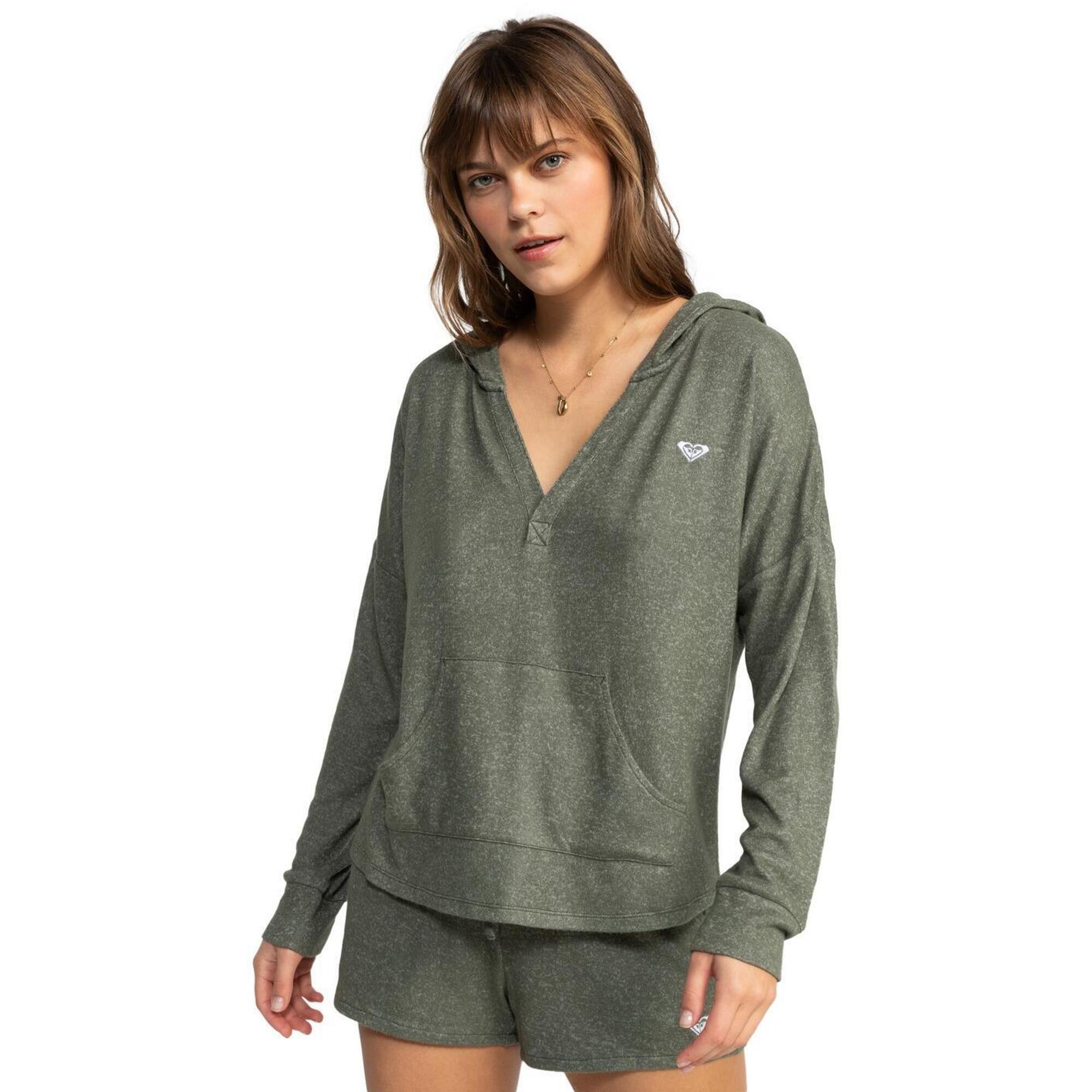 Roxy - Sweat À Capuche Saturdaze Cosy Vert Femme - Pull - Vert - Decathlon