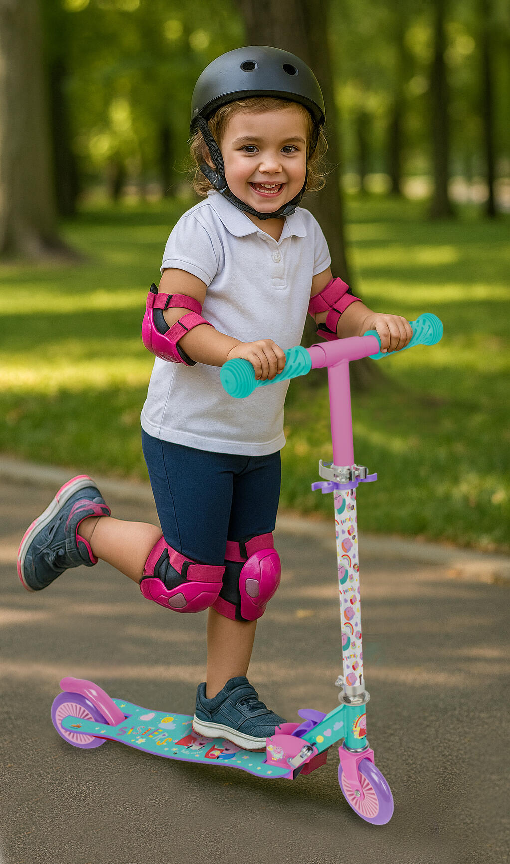 Patinete Infantil 2 Ruedas Peppa Pig Plegable Regulable +3 Años 2/2