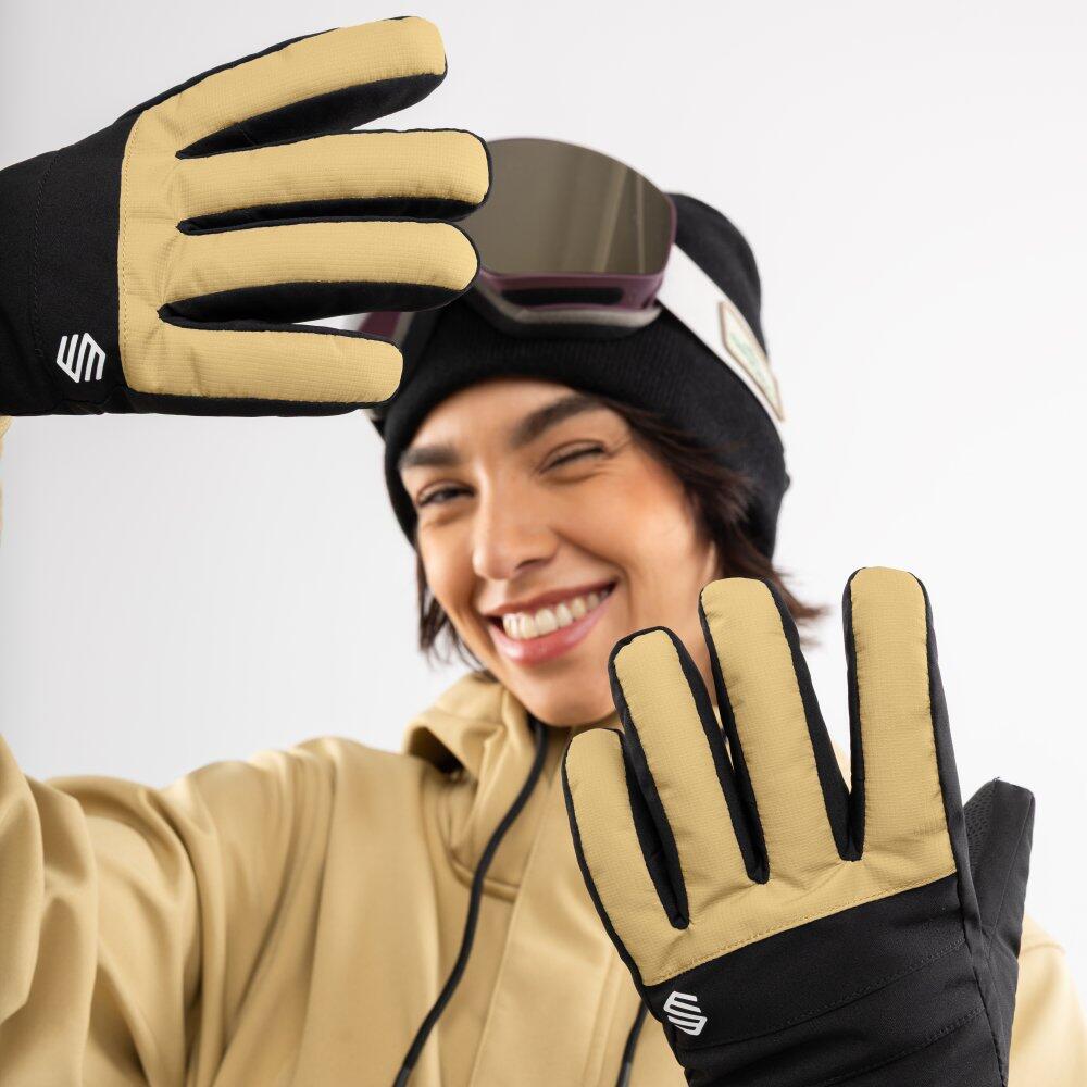 Men & Women Winter sports Snowboard and ski winter gloves Voss Camel Beige 6/7