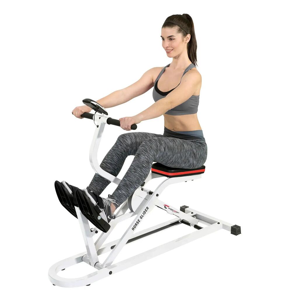 Horse Glider CHRISTOPEIT white, padded seat, 7-position handle