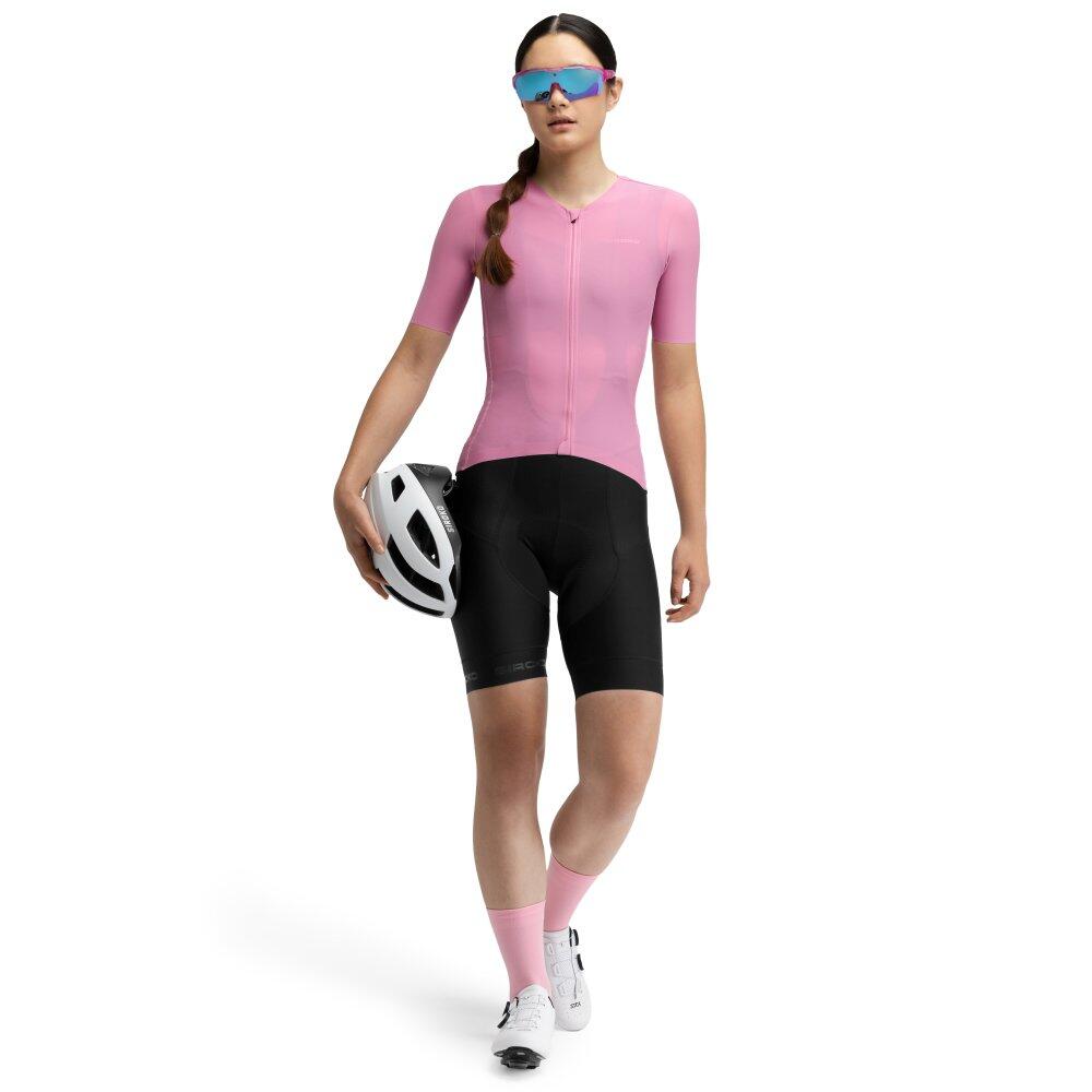Maillot vélo ultraléger femme Cyclisme SRX Silvretta-W Rose 3/8
