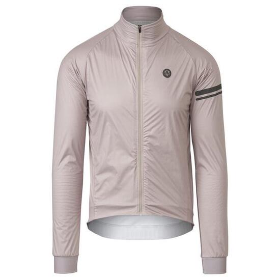 Męska kurtka zimowa rowerowa Polartec Alpha wiatroszczelna beżowa