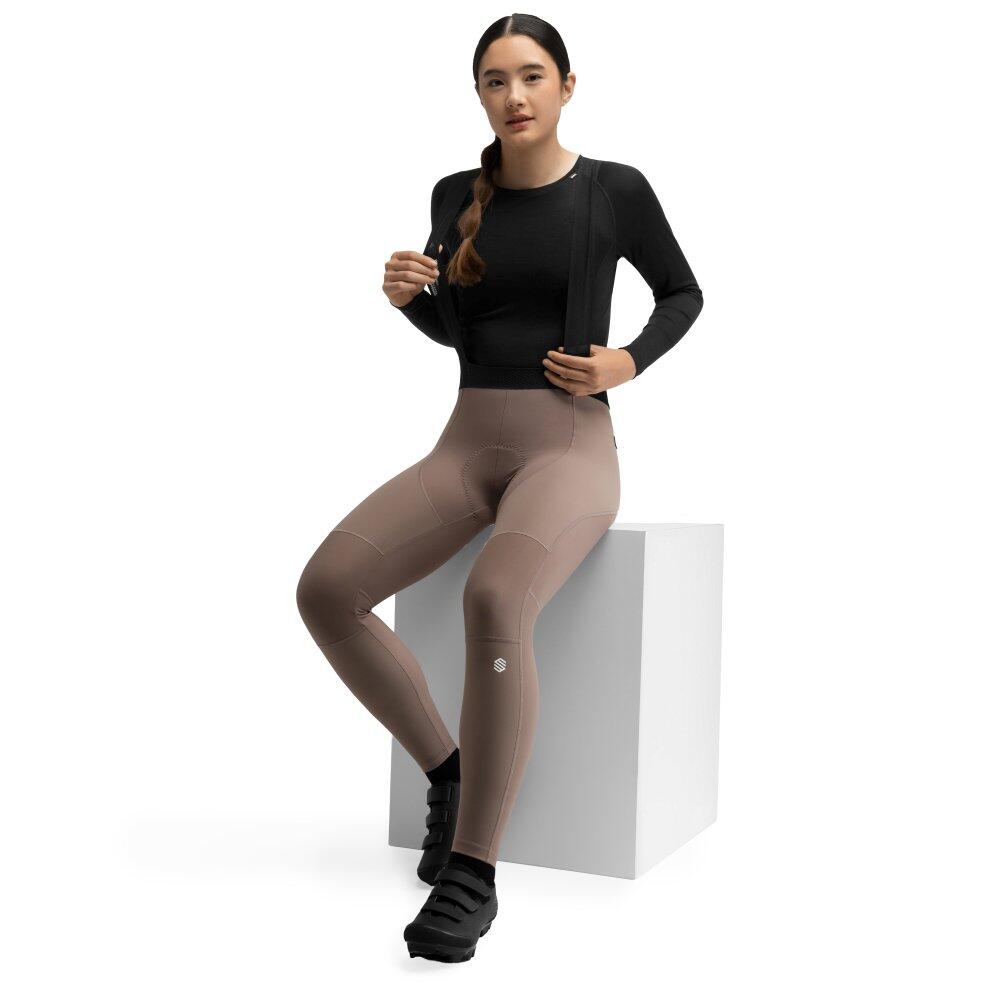 Damen Radsport lange fahrradträgerhose für BX-W Pantaleon Braun 3/7