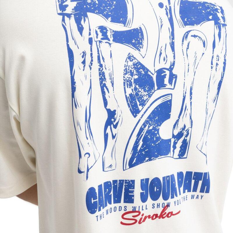 Tricou larg cu mâneci scurte pentru bărbați Grama White Alb