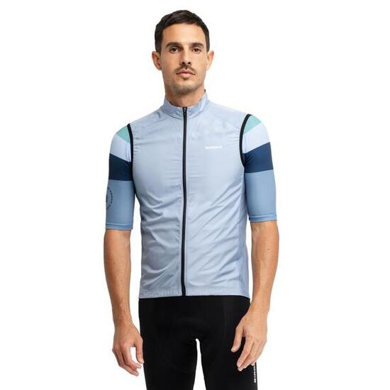 Chaleco cortavientos ciclismo hombre V1 Klausen Azul