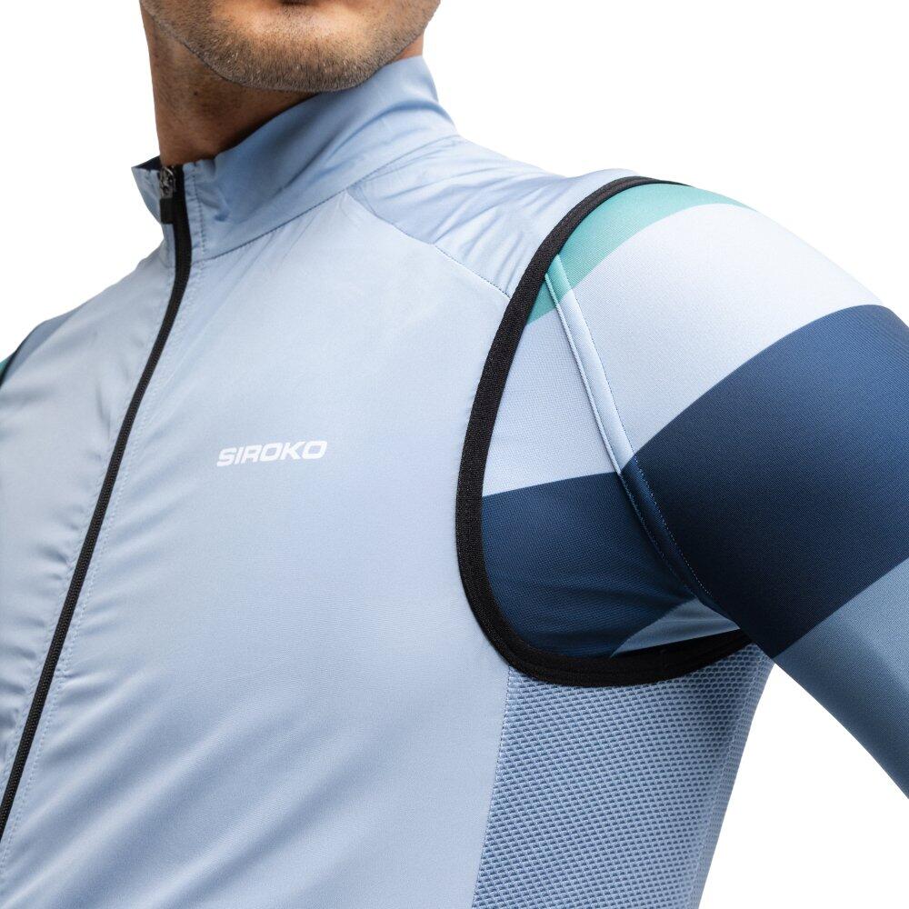 Colete corta-vento de ciclismo para homem V1 Klausen Azul 4/8