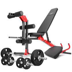 Ensemble de musculation Marbo Sport banc réglable et accessoires supplémentaires