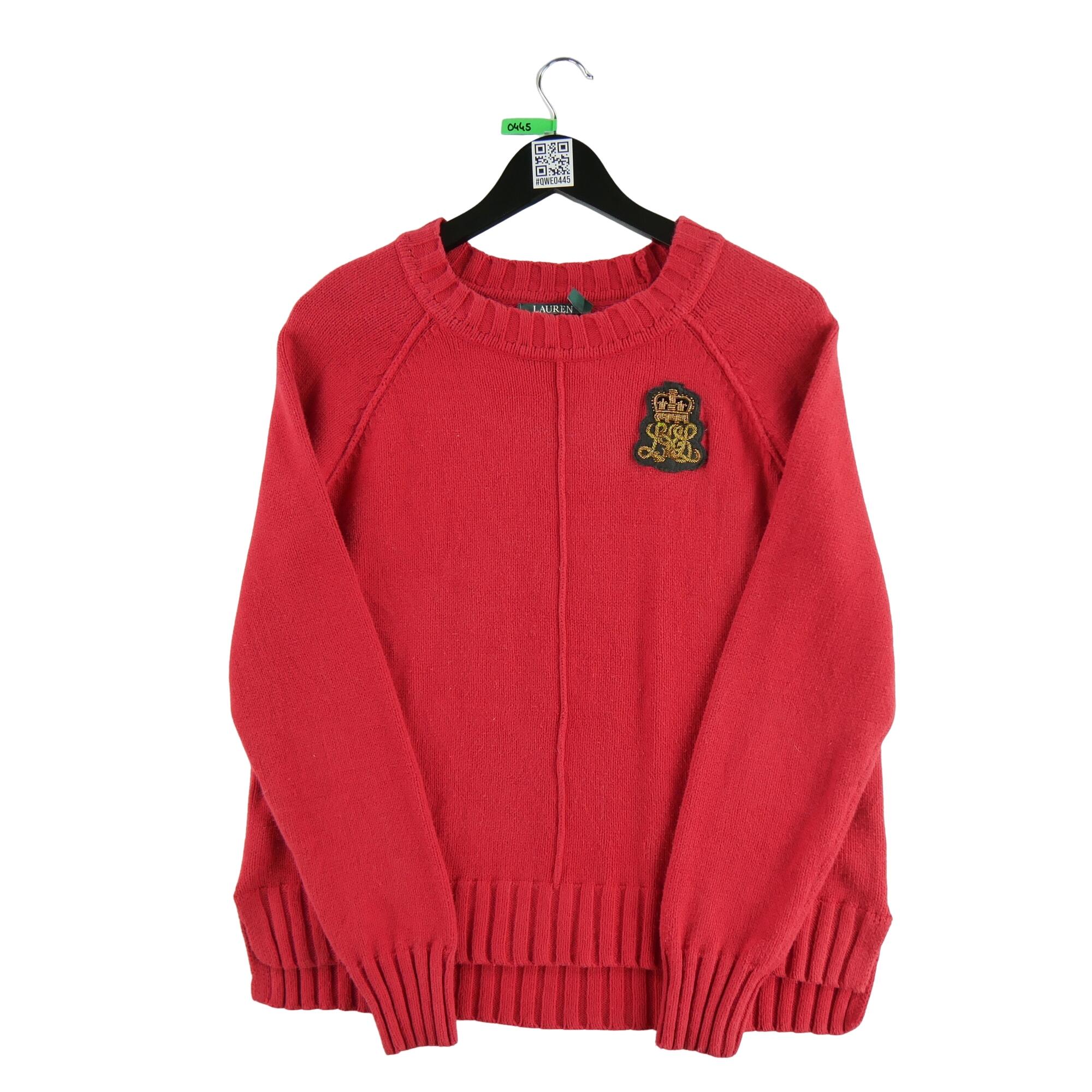 RALPH LAUREN Reconditionné - Pull Femme Rouge - Très Bon État