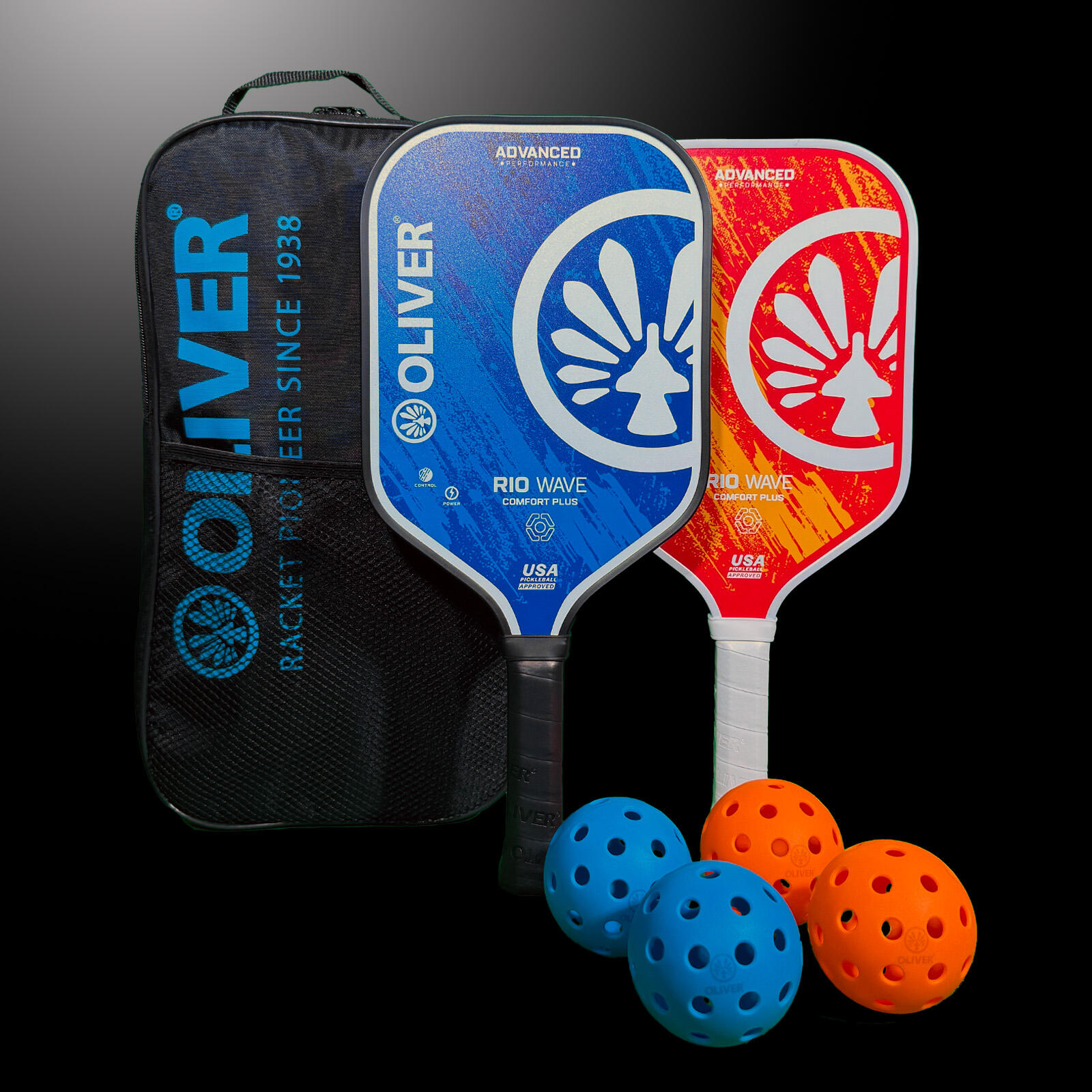 Set de Pickleball avec 2 raquettes de pickleball et 4 balles de pickleball 2/5