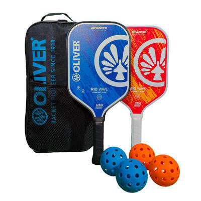 Oliver pickleball set incl. 2 pickleball-paddles en 4 pickleball-ballen