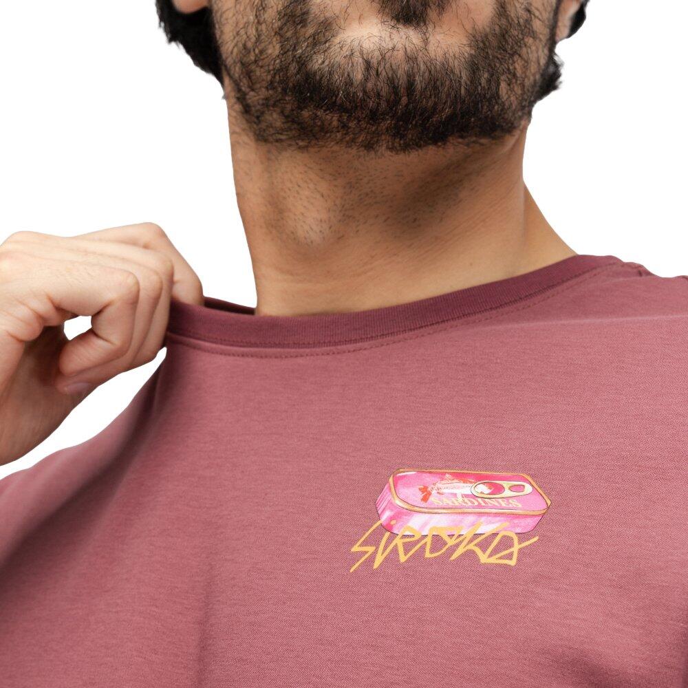 T-shirt oversize à manches courtes homme Grama Burgundy Rouge 5/7