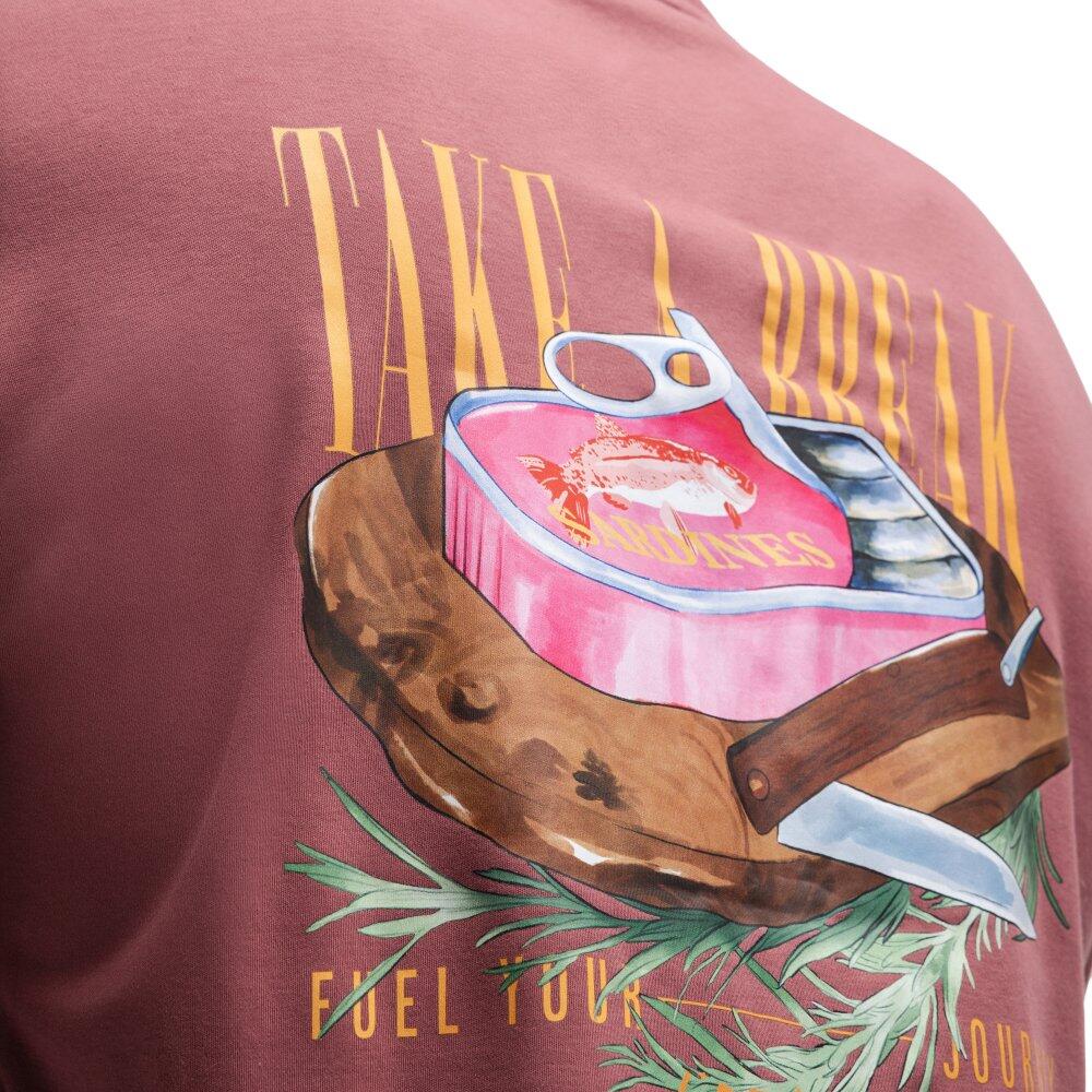 T-shirt oversize à manches courtes homme Grama Burgundy Rouge 4/7