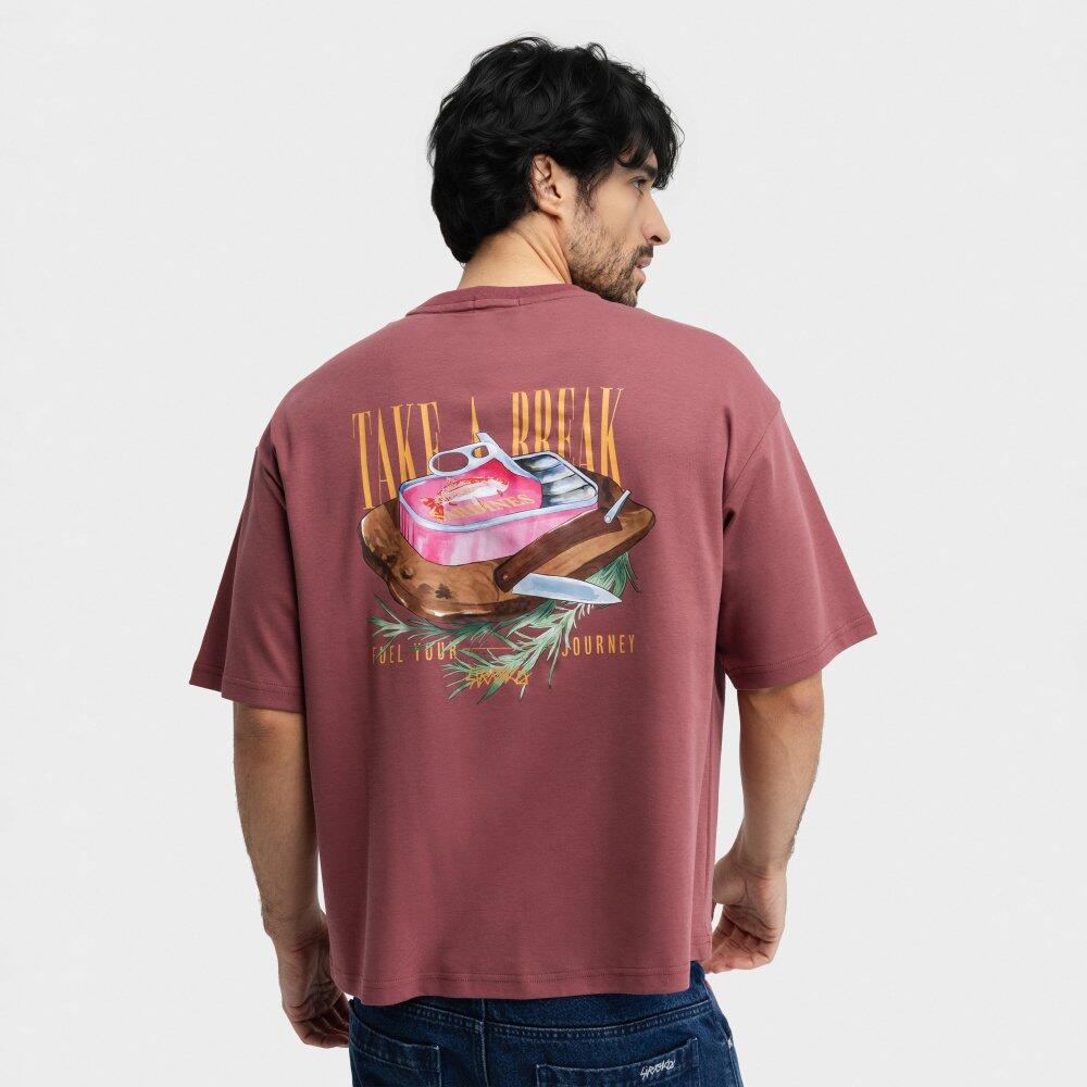 T-shirt oversize à manches courtes homme Grama Burgundy Rouge 6/7
