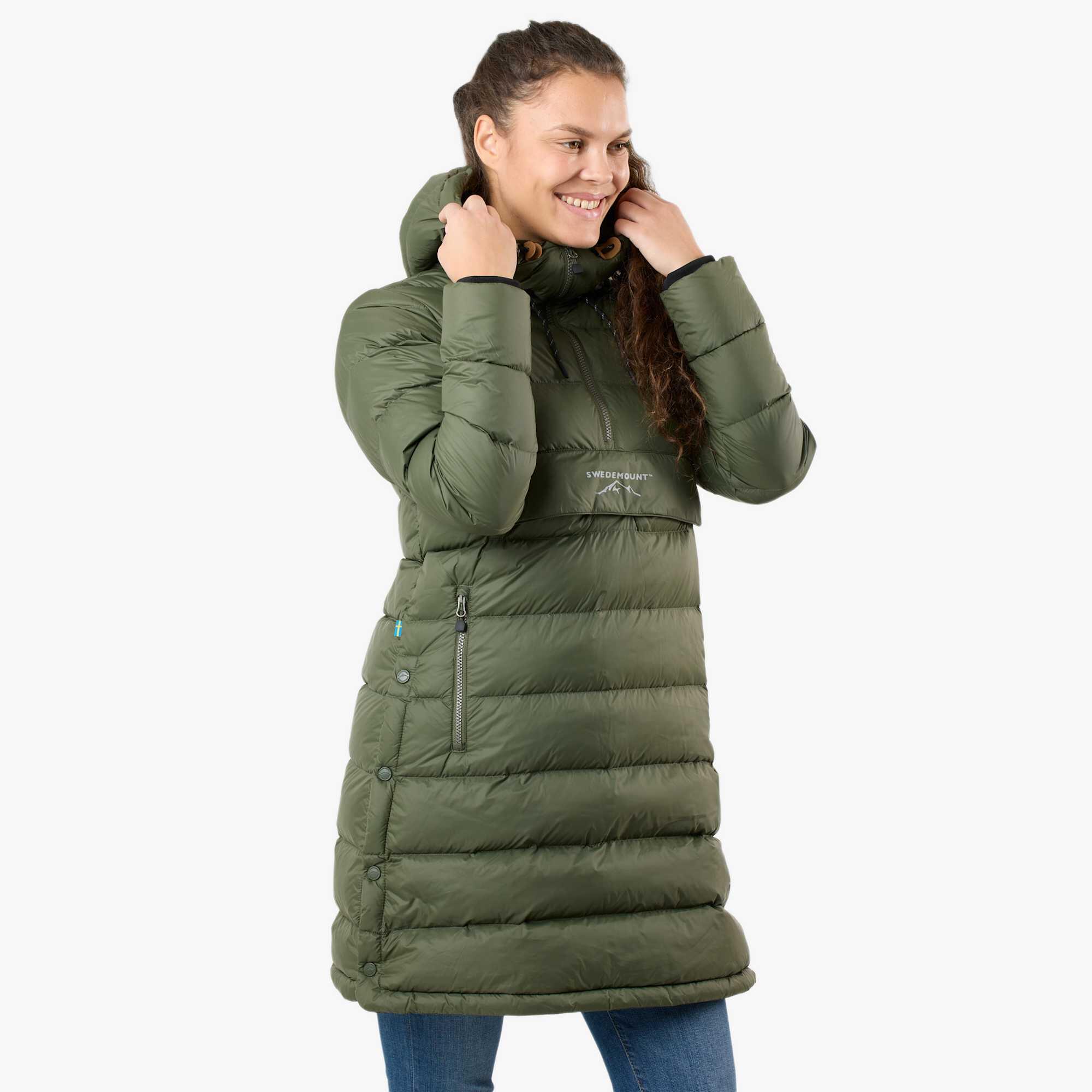 Doudoune randonnée femme coupe-vent respirante Östersund Anorak Long 3/7