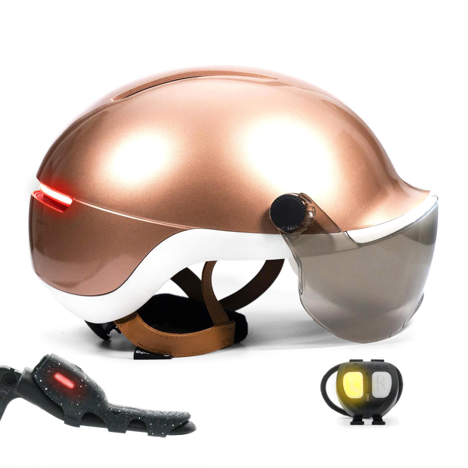 Casque LIFE avec visière - Eclairage, Clignotants, Feu stop 4/4