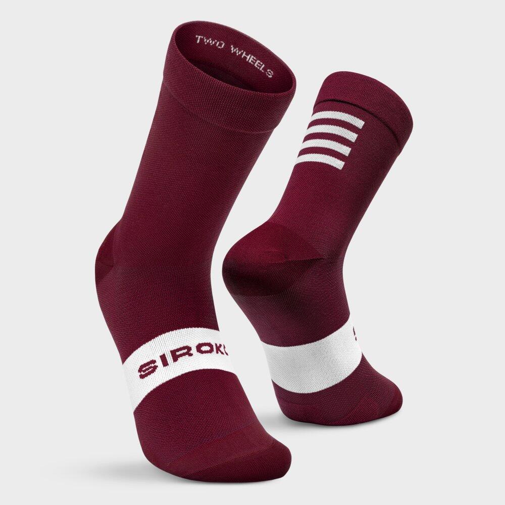 Chaussettes vélo Cyclisme Homme et Femme S1 Burgundy Rouge 6/7
