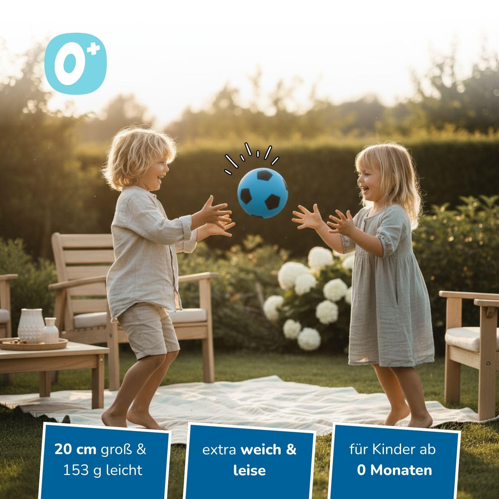 6er Set Schaumstoffbälle Ø 20 cm, blaues Fußball-Design, weiche Bälle für Kinder 2/7