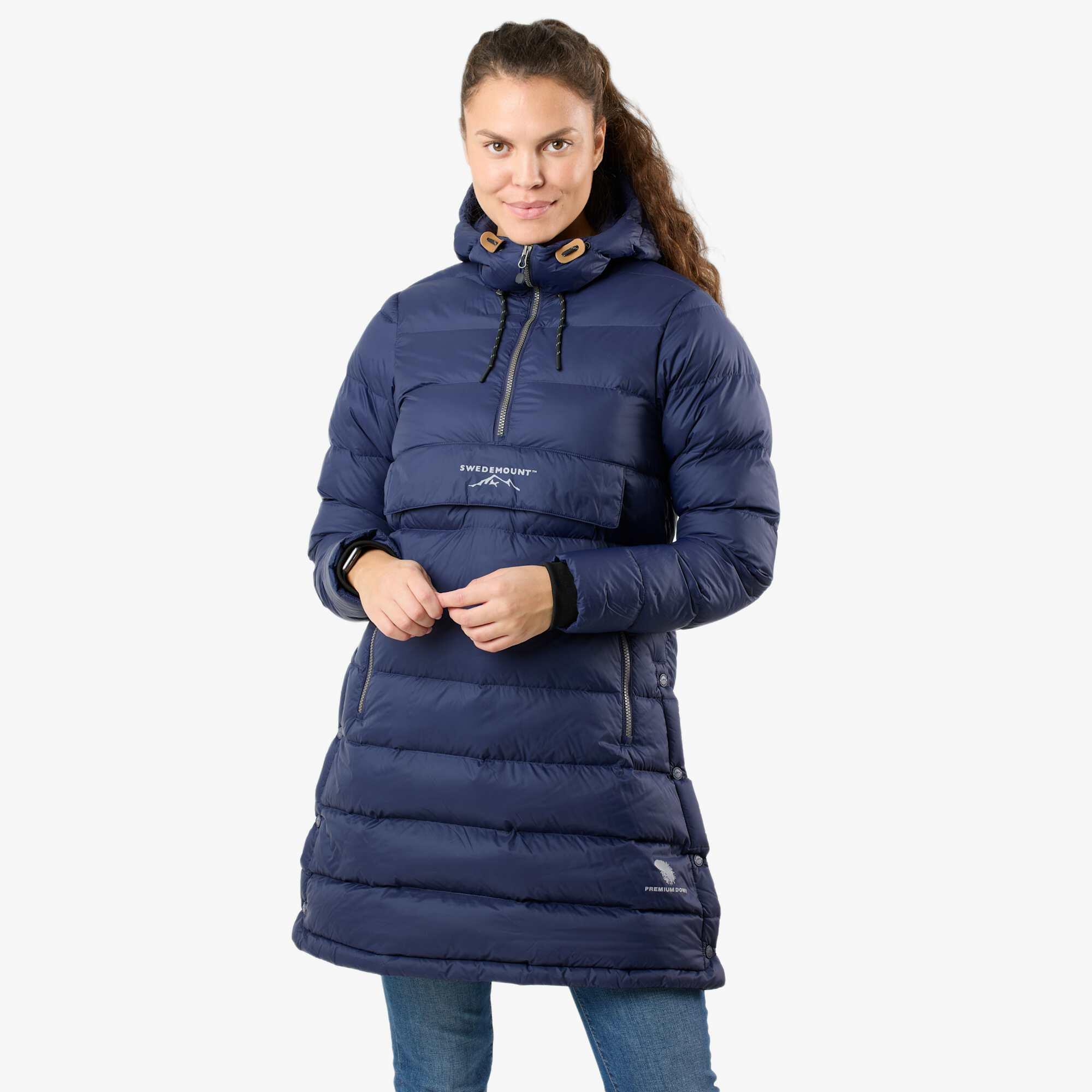 Swedemount - Doudoune Randonnée Femme Déperlante Respirante Östersund Anorak Long - Doudoune Duvet - Bleu - Decathlon