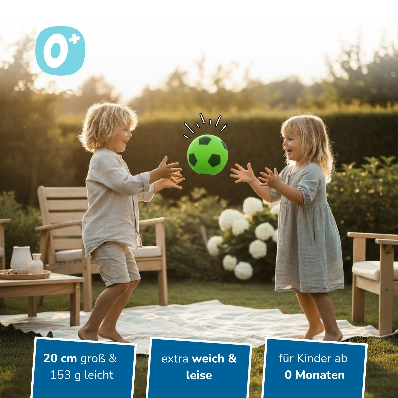 6er Set Schaumstoffbälle Ø 20 cm, grünes Fußball-Design, weiche Bälle für Kinder 2/7