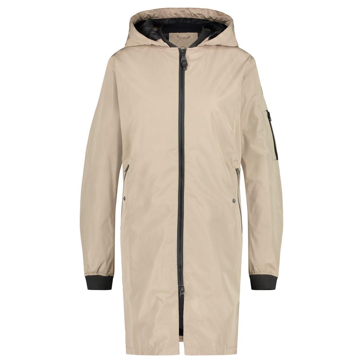 Long Bomber Rain Jacket  Women Cement
