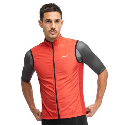 Chaleco cortavientos ciclismo hombre V1 Cordal Rojo