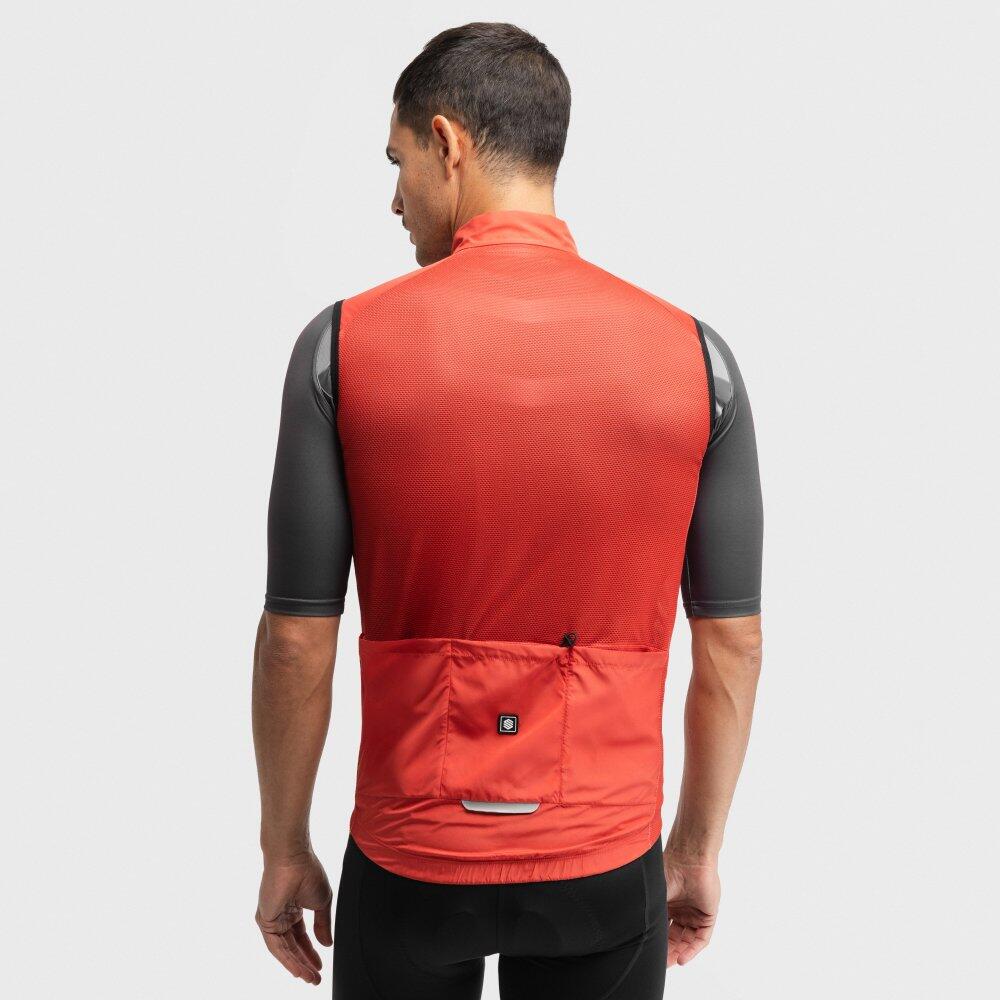 Gilet vélo coupe-vent homme Cyclisme V1 Cordal Rouge 6/8