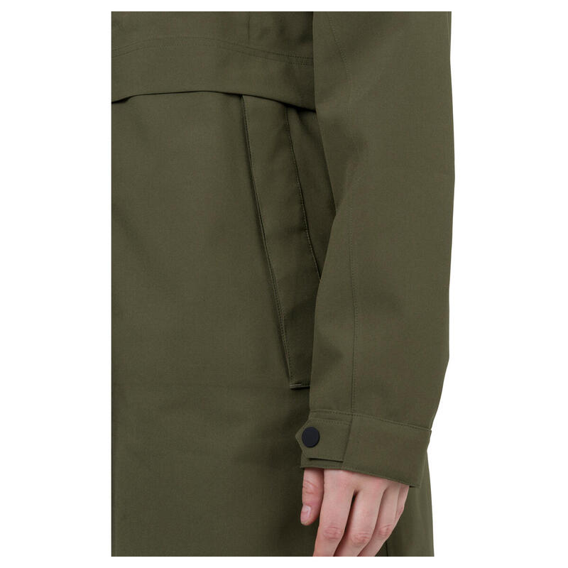 Geacă de ploaie damă Parka Urban Outdoor verde impermeabilă