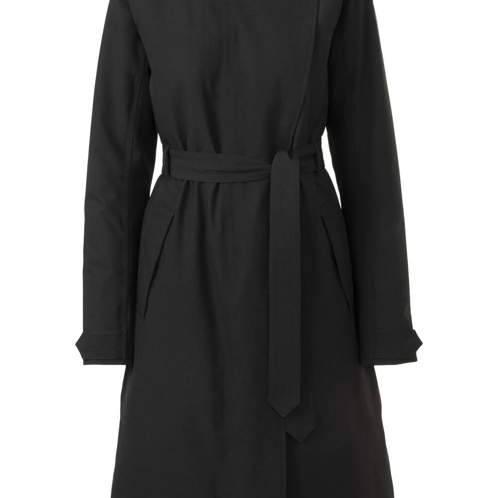 Trench Coat Winter Rain Jacket Women Black
