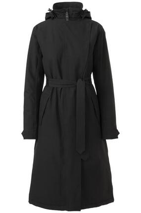 Trench Coat Puff Veste de pluie en hiver Femme Black