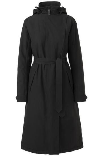 Trench Coat Puff Veste de pluie en hiver Femme Black