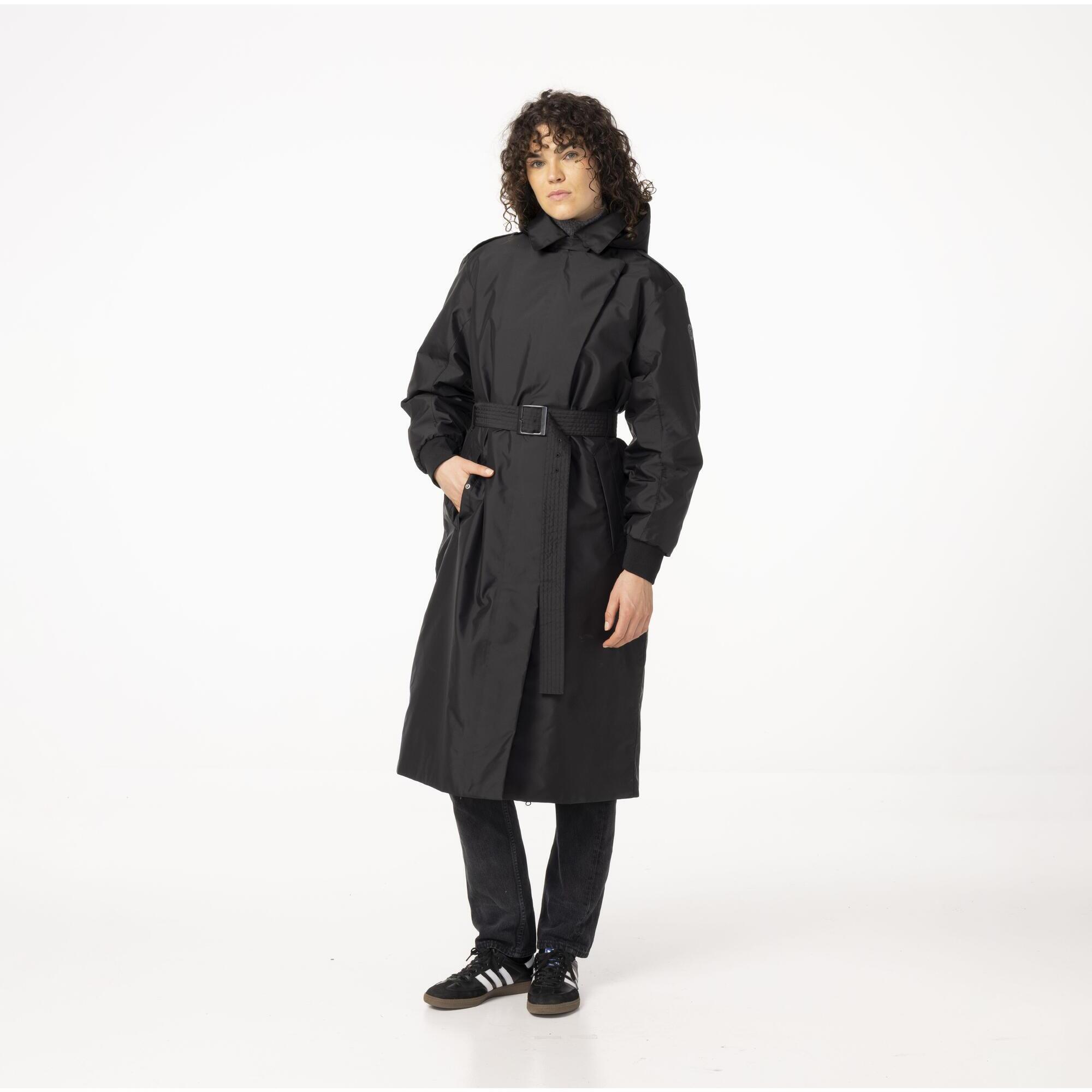 Agu - Winter Trench Coat Long Veste De Pluie En Hiver Urban Outdoor Femme - Doudoune Synthétique - Noir - Decathlon