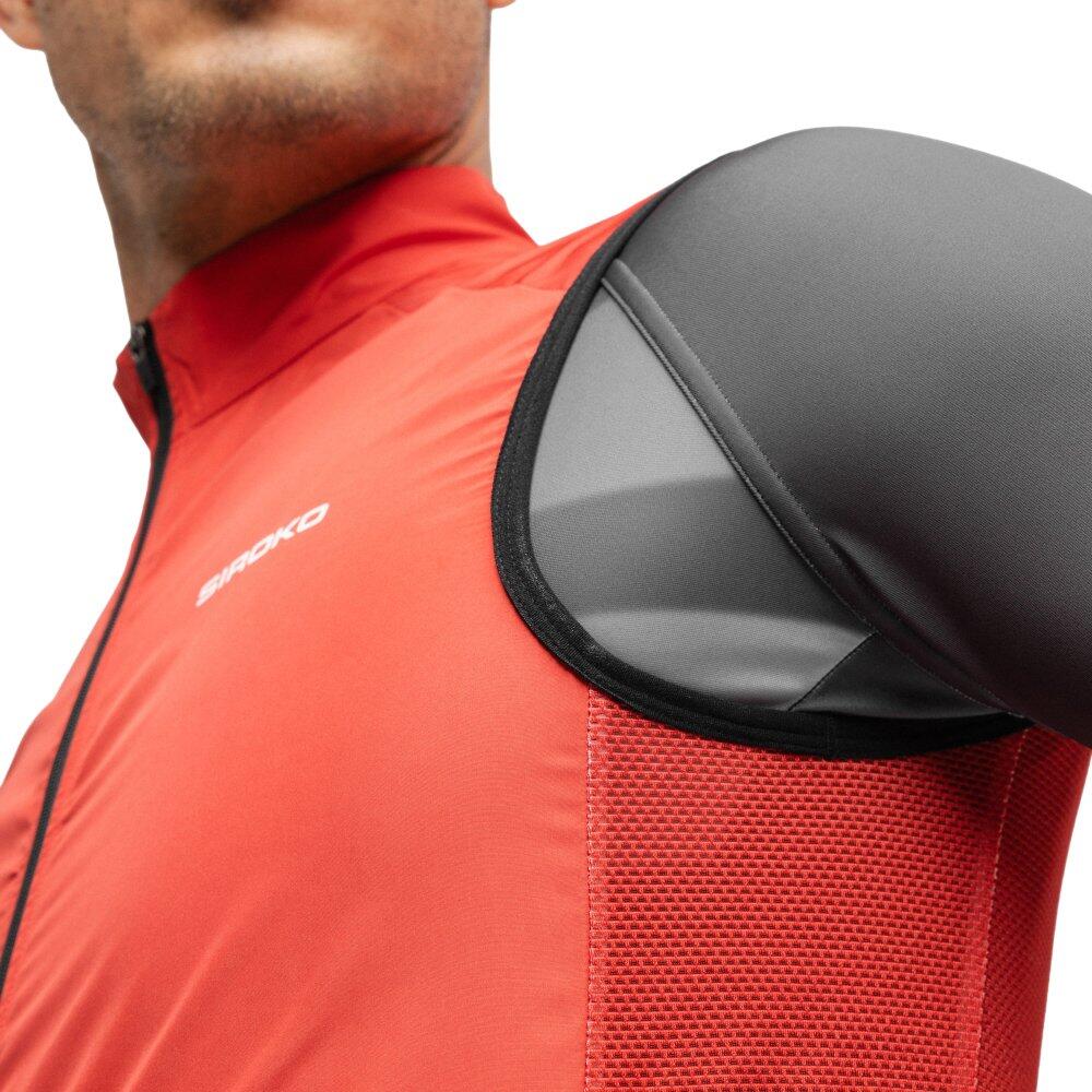 Gilet vélo coupe-vent homme Cyclisme V1 Cordal Rouge 4/8