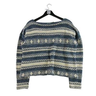 Tweedehands - dames linnen blauwe trui - als nieuw