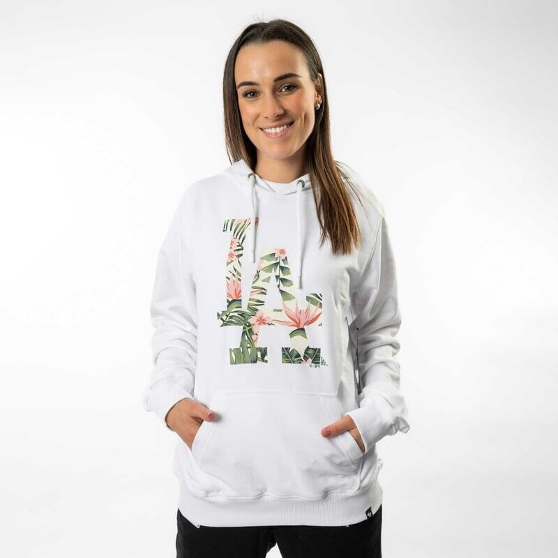 Mikina MLB Los Angeles Dodgers Coastal Floral Pop ’47 HELIX Hood 1/4