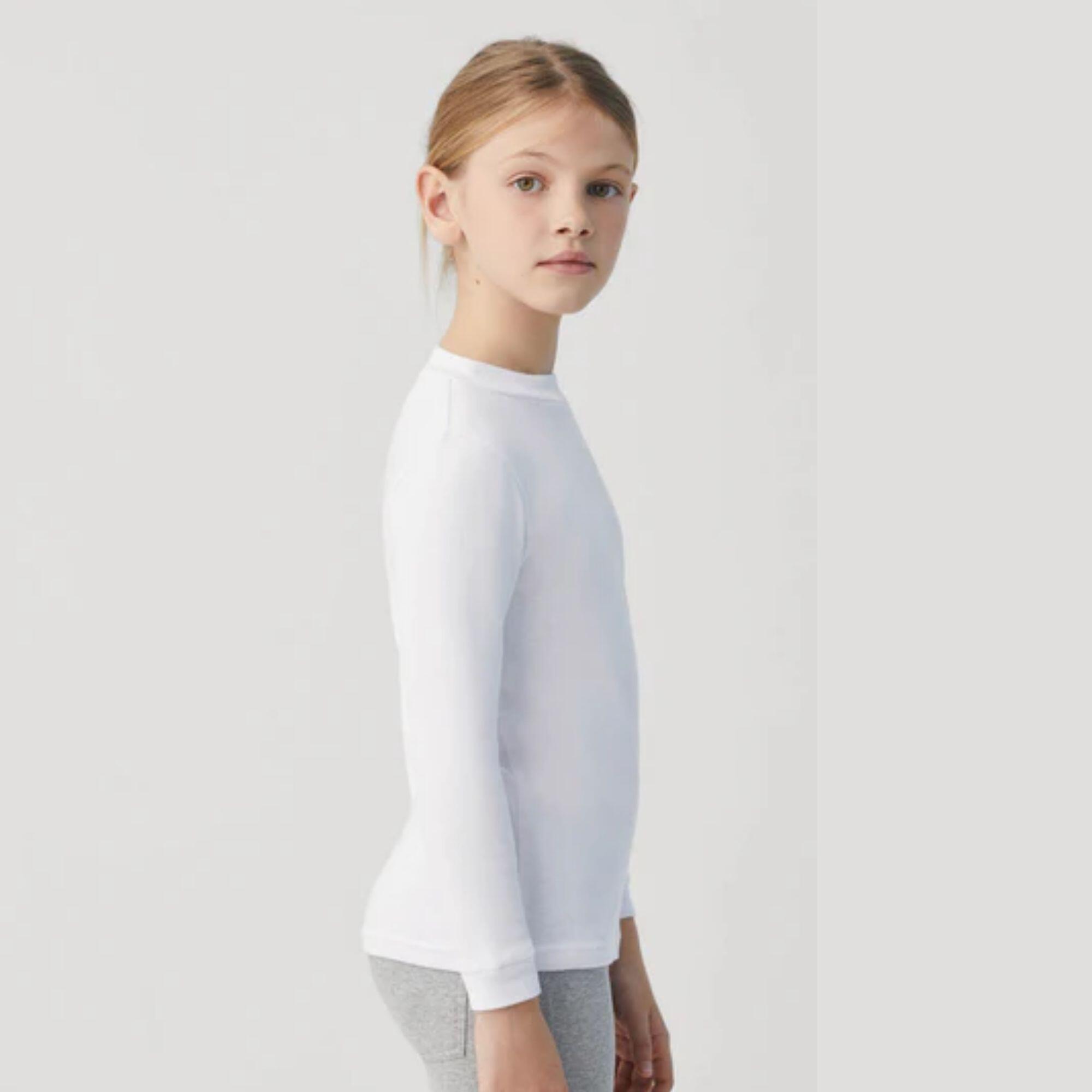T-shirt blanc chaud manches longues col semi-cygne 3/6