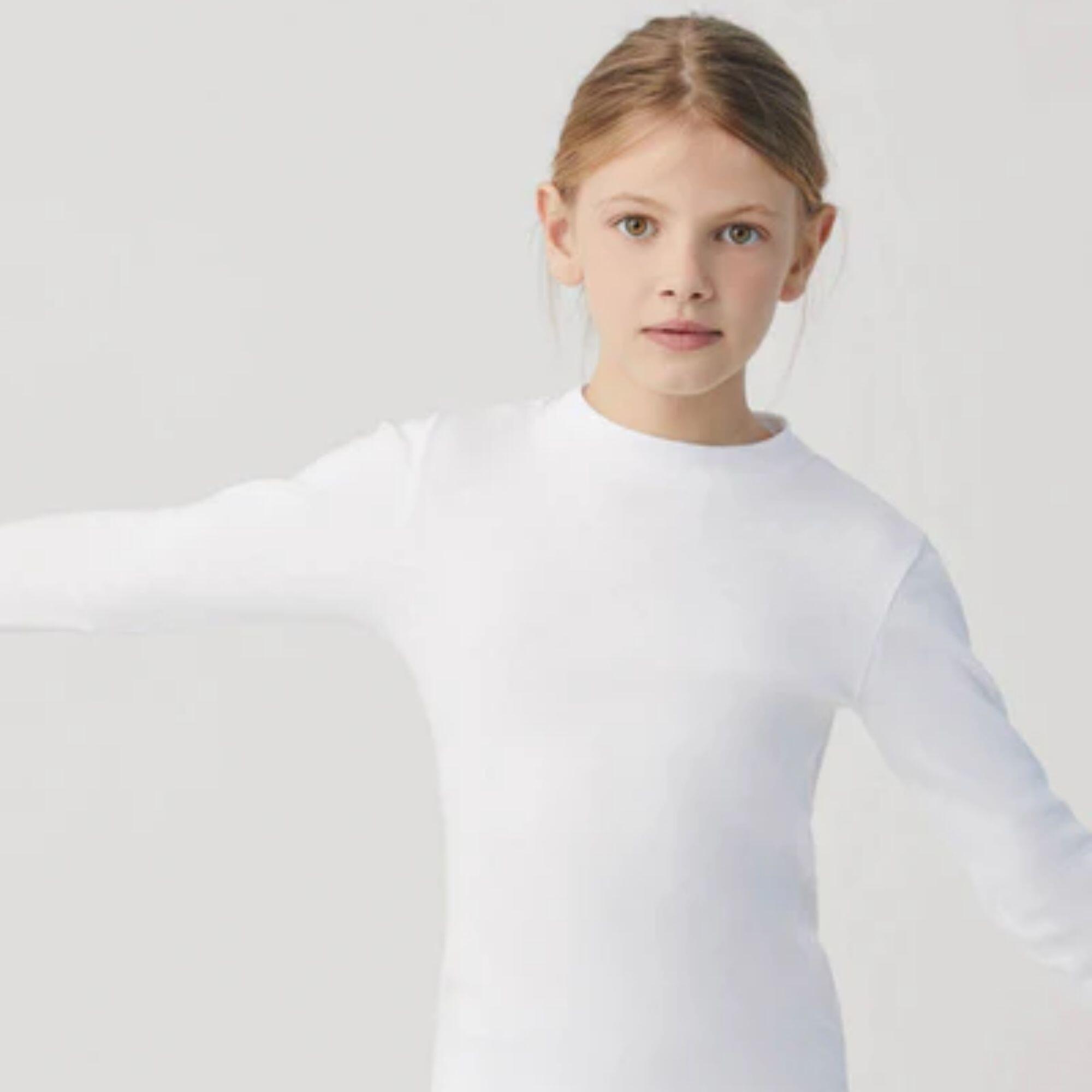 T-shirt blanc chaud manches longues col semi-cygne 2/6