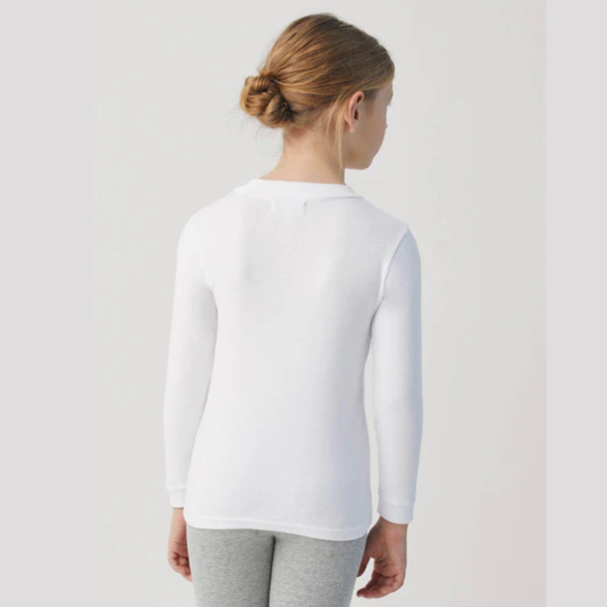 T-shirt blanc chaud manches longues col semi-cygne 4/6
