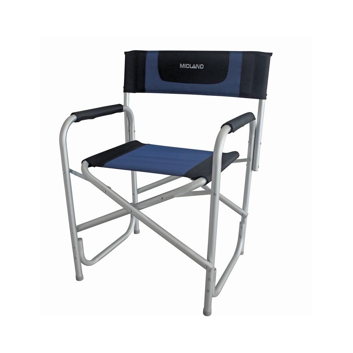 Midland - Midland Fauteuil Director Accoudoirs En Mousse Noir/bleu Camping Car - Fauteuil - Bleu - Taille Unique - Decathlon