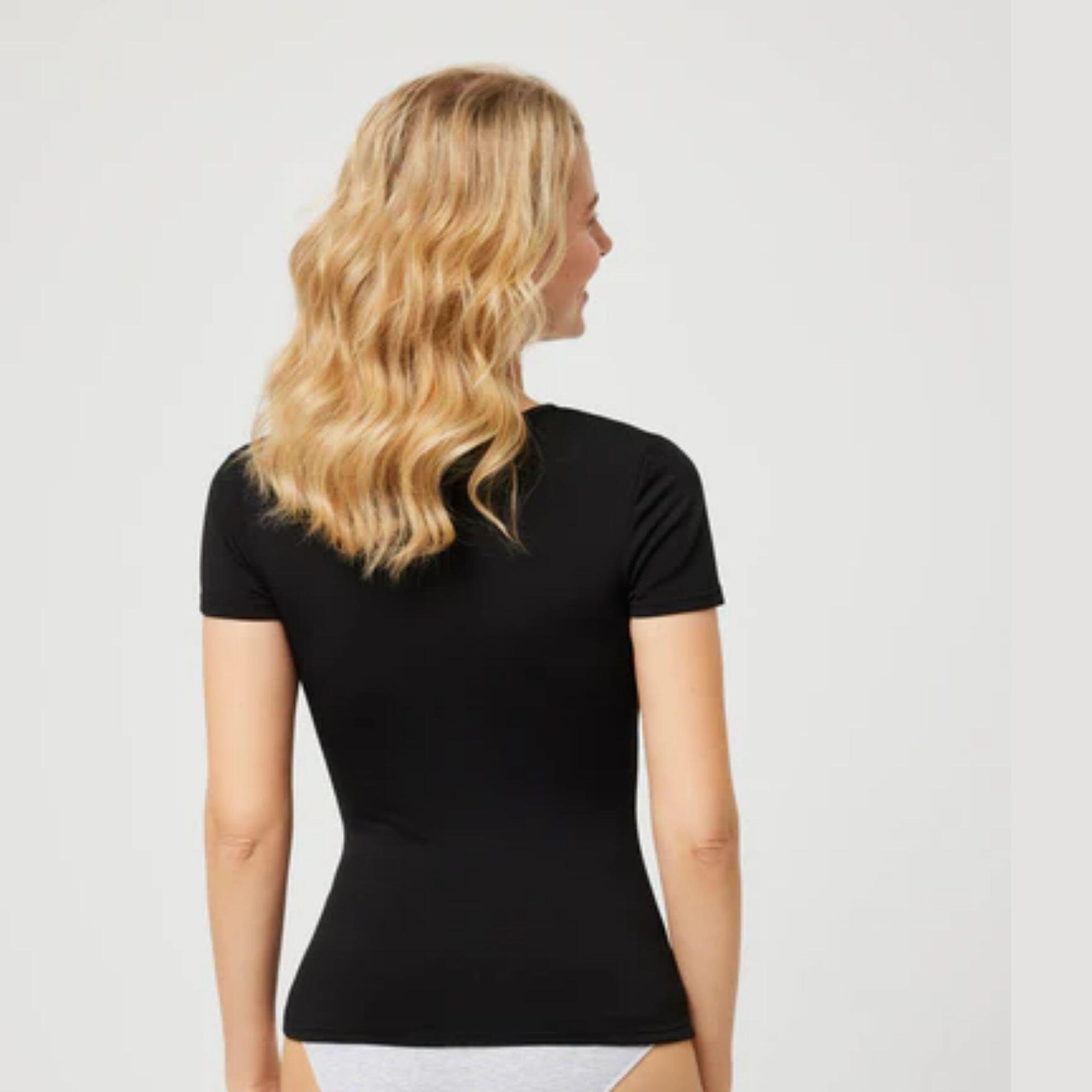 Maillot de corps thermique noir à manches courtes 3/4